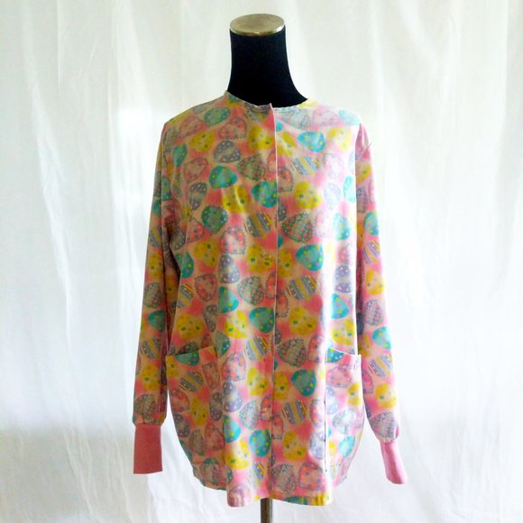 Chy mik Tops - Let Me See You Smile Vintage Patchwork Heart Chy Mik Scrubs